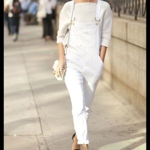 Frame Women’s White Denim Overalls Size XS